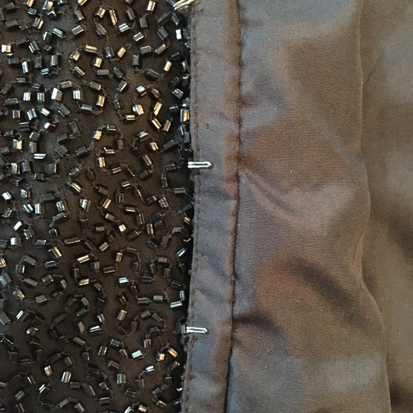 Black Silk Beaded 3/4 Sleeve Jacket - Picture 6 of 6
